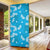 Hawaii Monstera Deliciosa Door Cover Blue Plumeria Polynesian Pattern - Polynesian Pride