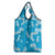 Hawaii Monstera Deliciosa Grocery Bag Blue Plumeria Polynesian Pattern - Polynesian Pride