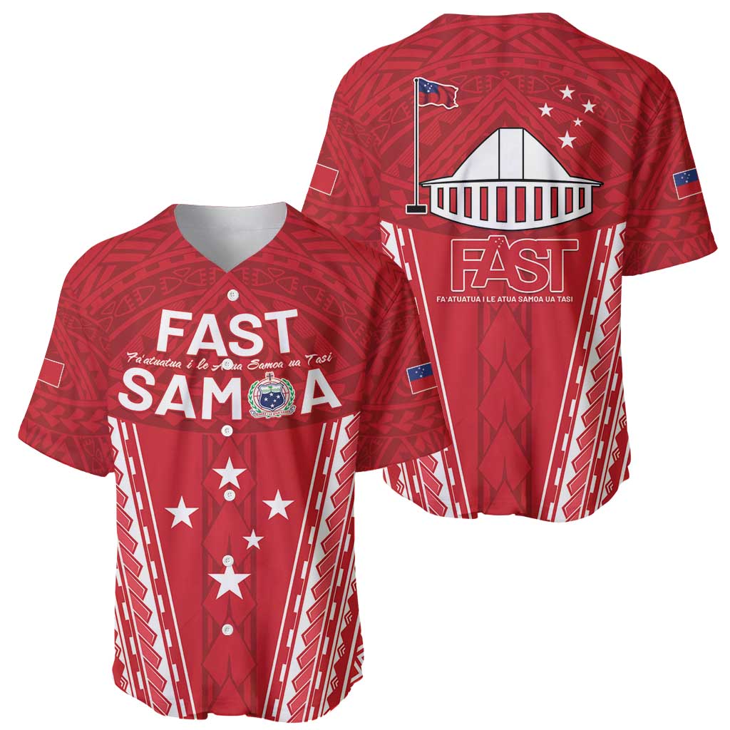 Samoa FAST Baseball Jersey Forever Proud Samoan Tribal Pattern - Polynesian Pride