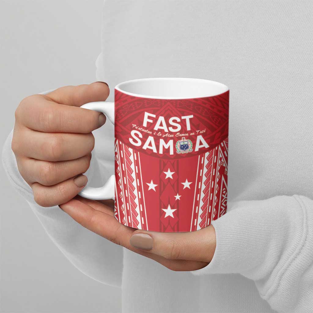 Samoa FAST Ceramic Mug Forever Proud Samoan Tribal Pattern - Polynesian Pride