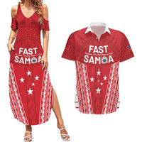 Samoa FAST Couples Matching Summer Maxi Dress and Hawaiian Shirt Forever Proud Samoan Tribal Pattern - Polynesian Pride
