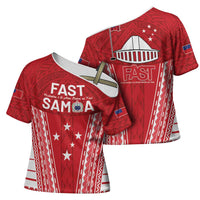 Samoa FAST Cross Shoulder Shirt Forever Proud Samoan Tribal Pattern - Polynesian Pride