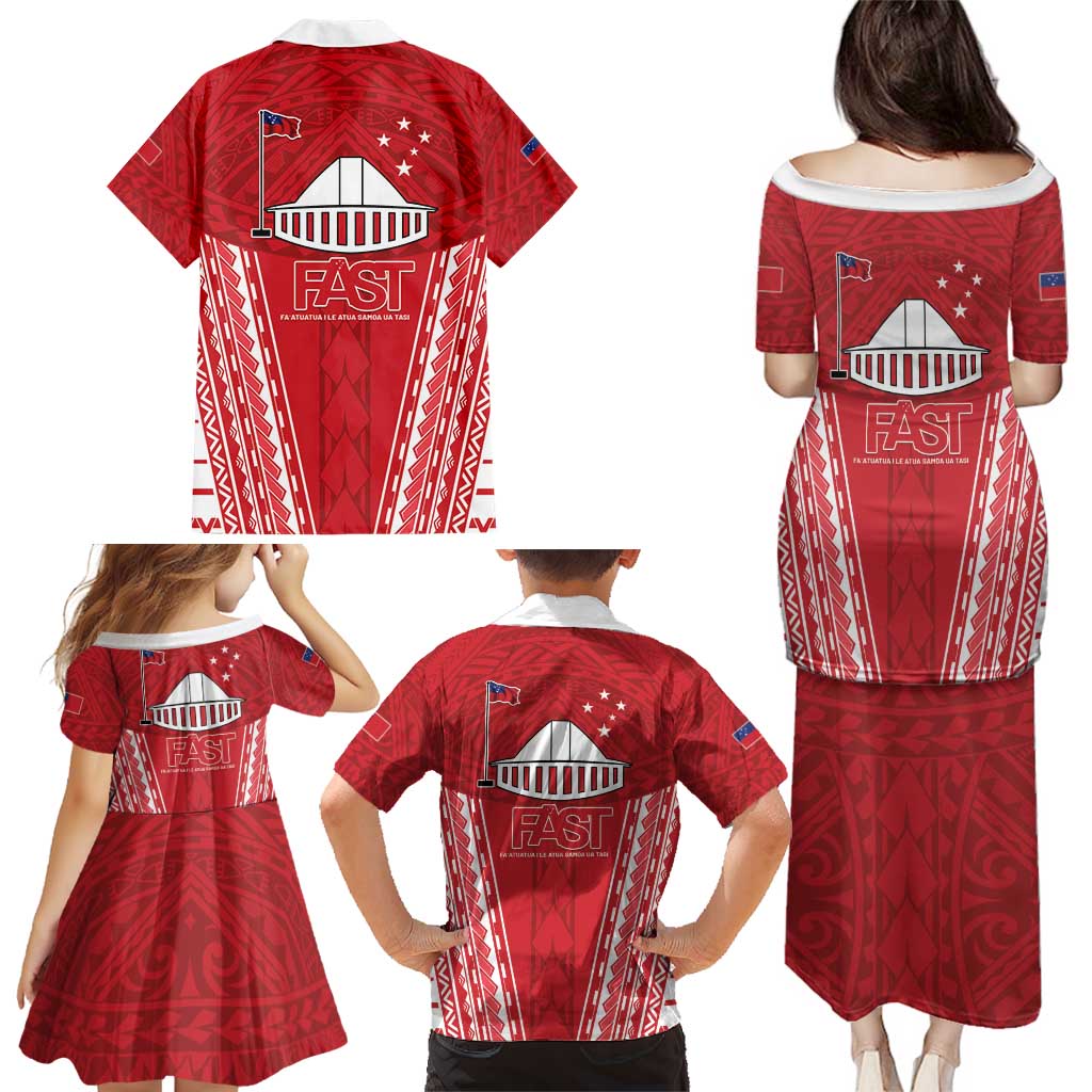 Samoa FAST Family Matching Puletasi and Hawaiian Shirt Forever Proud Samoan Tribal Pattern - Polynesian Pride