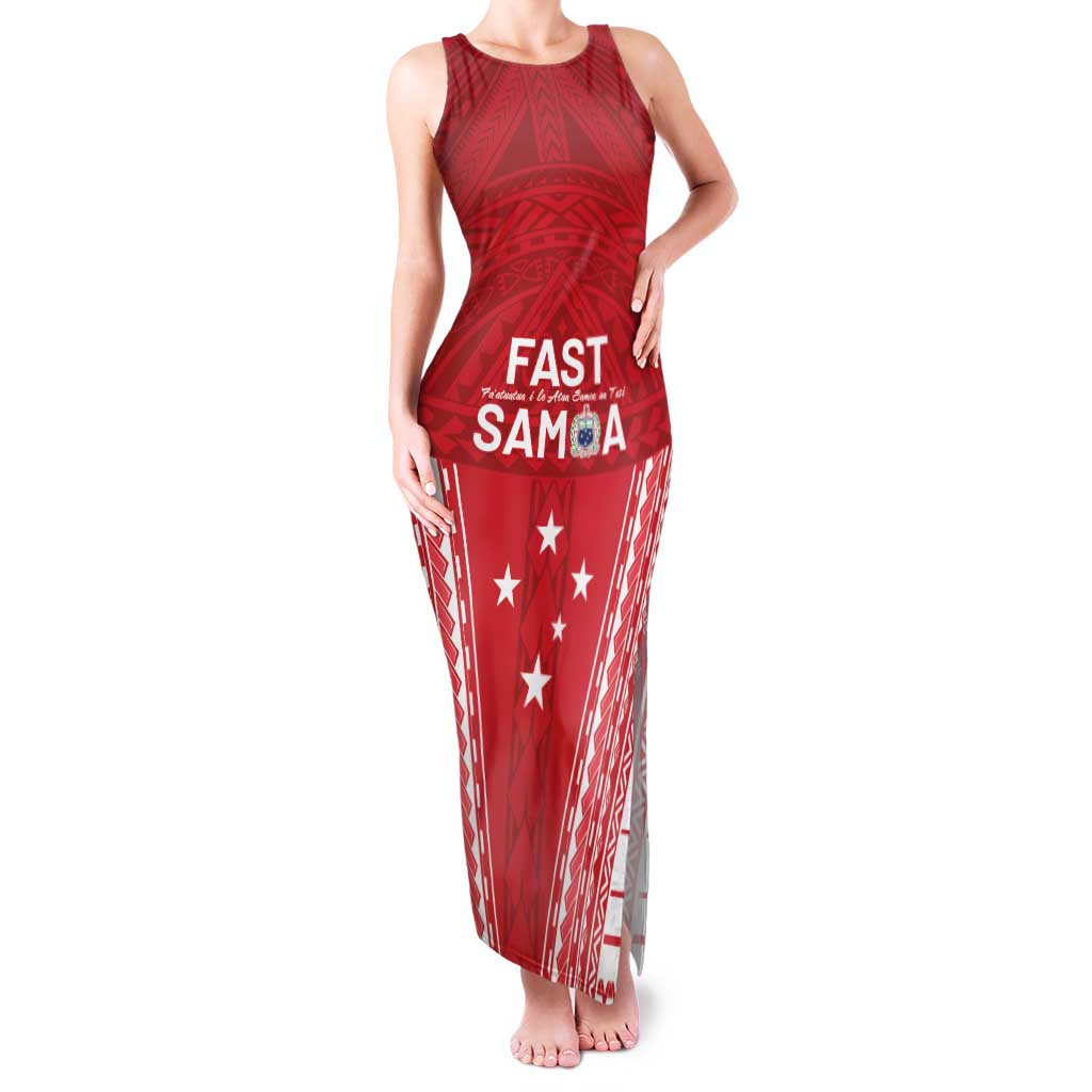 Samoa FAST Family Matching Tank Maxi Dress and Hawaiian Shirt Forever Proud Samoan Tribal Pattern - Polynesian Pride