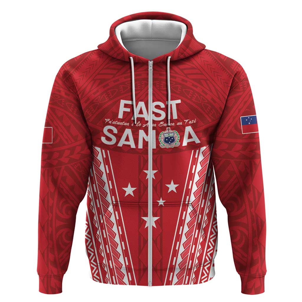 Samoa FAST Hoodie Forever Proud Samoan Tribal Pattern - Polynesian Pride