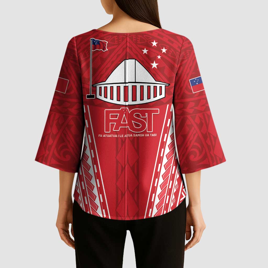 Samoa FAST Kimono Sleeve Blouse Forever Proud Samoan Tribal Pattern - Polynesian Pride