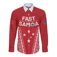 Samoa FAST Long Sleeve Button Shirt Forever Proud Samoan Tribal Pattern - Polynesian Pride