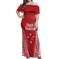 Samoa FAST Off Shoulder Maxi Dress Forever Proud Samoan Tribal Pattern - Polynesian Pride