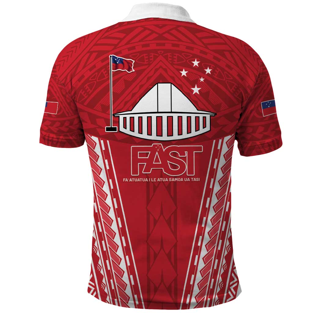 Samoa FAST Polo Shirt Forever Proud Samoan Tribal Pattern - Polynesian Pride