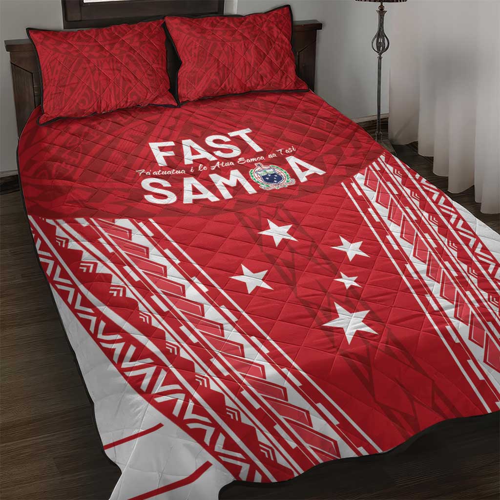 Samoa FAST Quilt Bed Set Forever Proud Samoan Tribal Pattern - Polynesian Pride