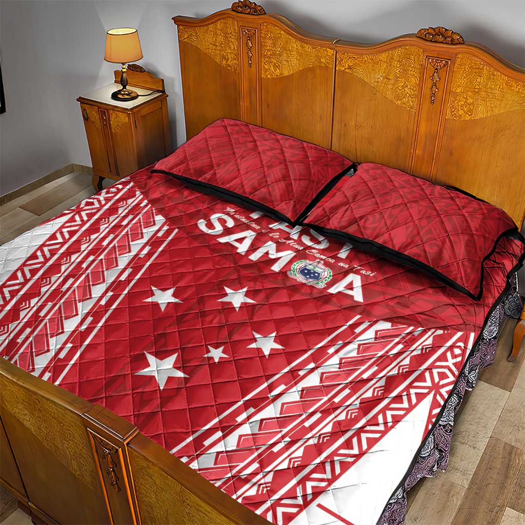 Samoa FAST Quilt Bed Set Forever Proud Samoan Tribal Pattern - Polynesian Pride