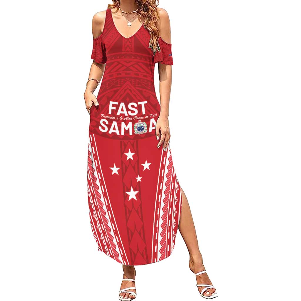 Samoa FAST Summer Maxi Dress Forever Proud Samoan Tribal Pattern - Polynesian Pride
