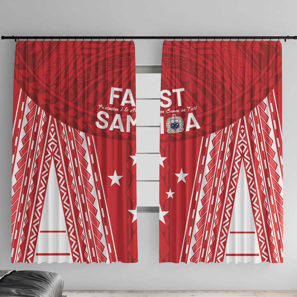 Samoa FAST Window Curtain Forever Proud Samoan Tribal Pattern - Polynesian Pride