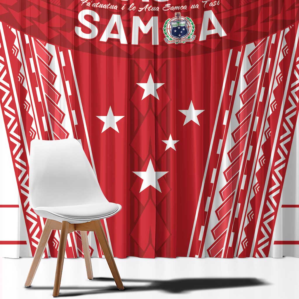 Samoa FAST Window Curtain Forever Proud Samoan Tribal Pattern - Polynesian Pride