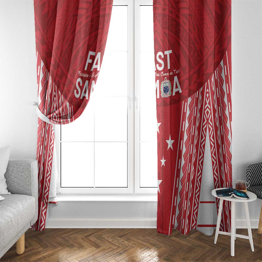 Samoa FAST Window Curtain Forever Proud Samoan Tribal Pattern - Polynesian Pride