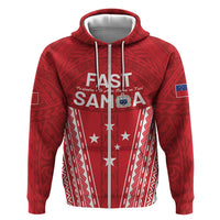 Samoa FAST Zip Hoodie Forever Proud Samoan Tribal Pattern - Polynesian Pride
