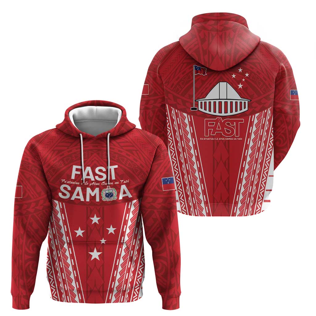 Samoa FAST Zip Hoodie Forever Proud Samoan Tribal Pattern - Polynesian Pride