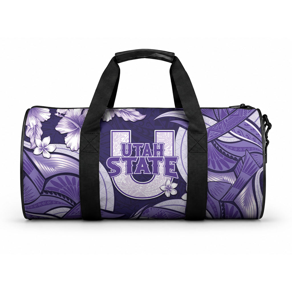 Utah State Polynesian Heritage Duffle Bag Floral Tribal Pattern Tropical Flowers