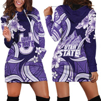 Utah State Polynesian Heritage Hoodie Dress Floral Tribal Pattern Tropical Flowers LT05 - Polynesian Pride