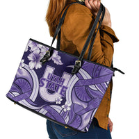 Utah State Polynesian Heritage Leather Tote Bag Floral Tribal Pattern Tropical Flowers LT05 - Polynesian Pride