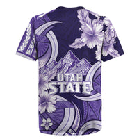 Utah State Polynesian Heritage Rugby Jersey Floral Tribal Pattern Tropical Flowers