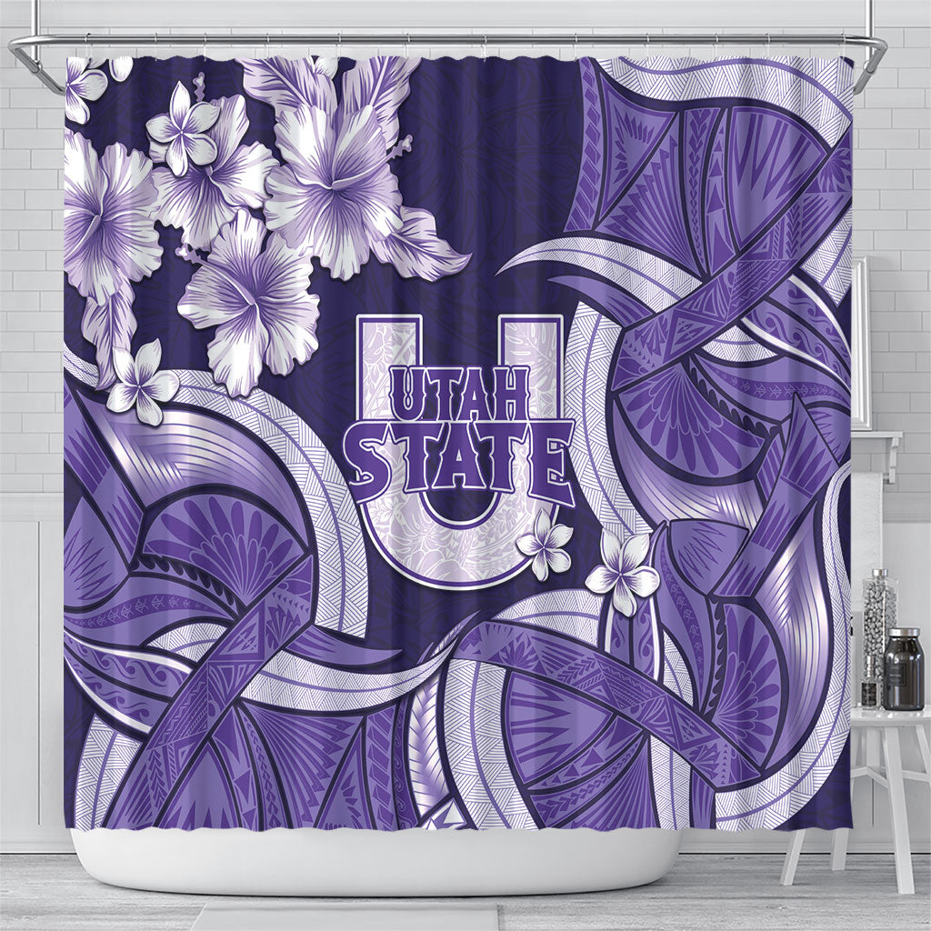 Utah State Polynesian Heritage Shower Curtain Floral Tribal Pattern Tropical Flowers LT05 - Polynesian Pride