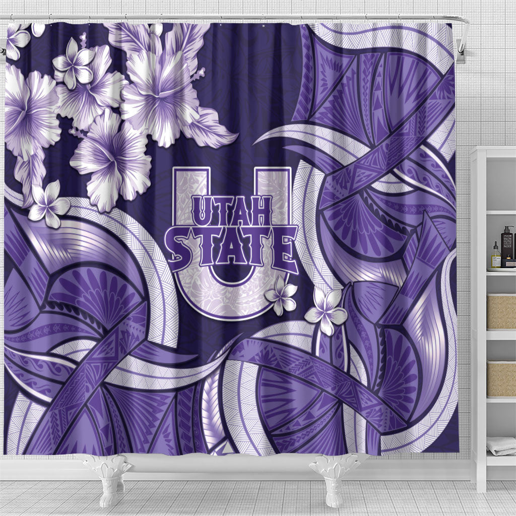 Utah State Polynesian Heritage Shower Curtain Floral Tribal Pattern Tropical Flowers LT05 - Polynesian Pride