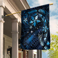 Hawaii Makahiki Season Garden Flag Floral Tribal Tattoo Blue Galaxy LT05 House Flag Blue - Polynesian Pride