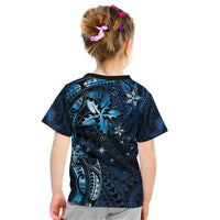 Hawaii Makahiki Season Kid T Shirt Floral Tribal Tattoo Blue Galaxy LT05 - Polynesian Pride
