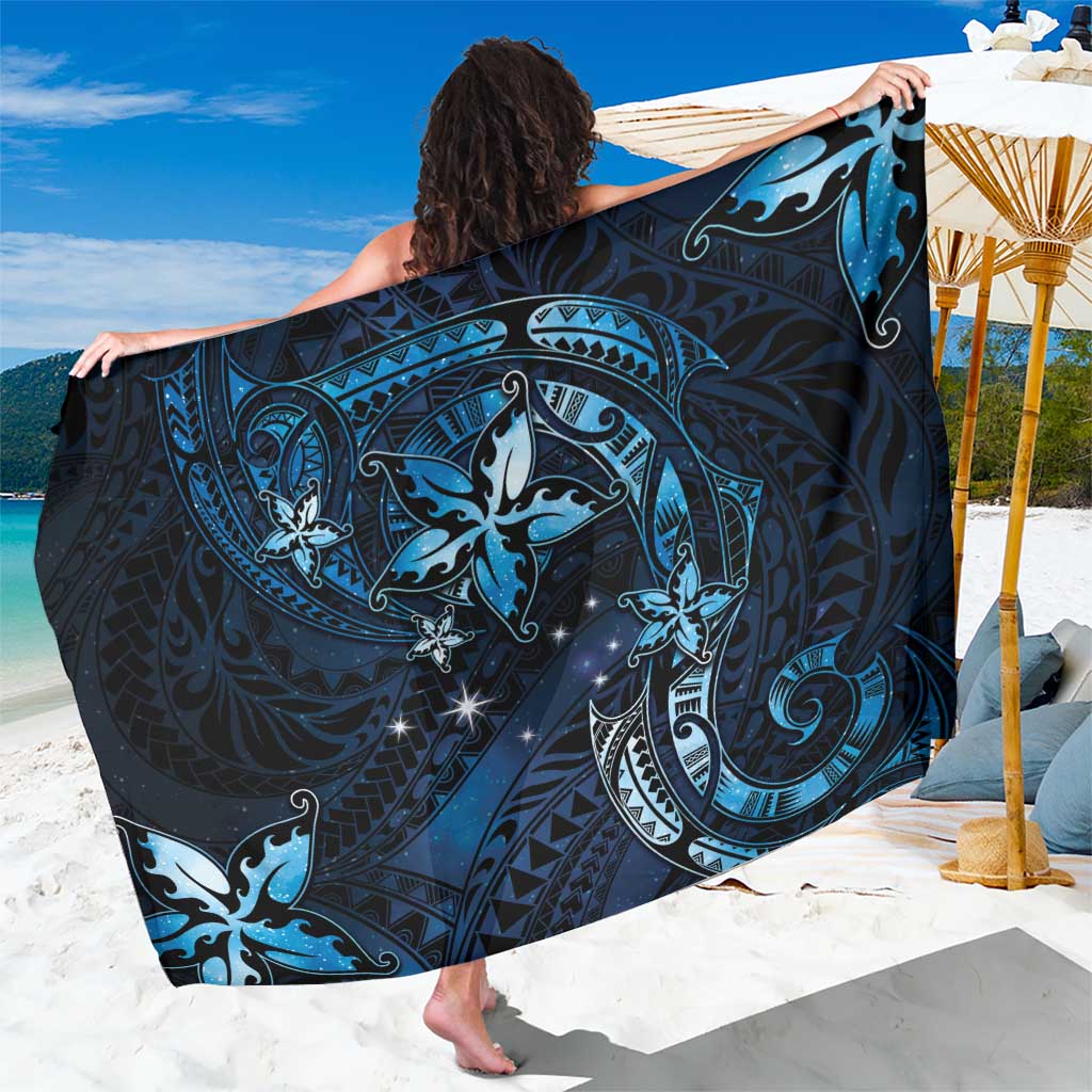Hawaii Makahiki Season Sarong Floral Tribal Tattoo Blue Galaxy