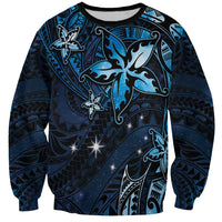 Hawaii Makahiki Season Sweatshirt Floral Tribal Tattoo Blue Galaxy