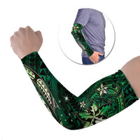 Hawaii Makahiki Season Arm Sleeves Floral Tribal Tattoo Green Galaxy LT05 Set of 2 Green - Polynesian Pride