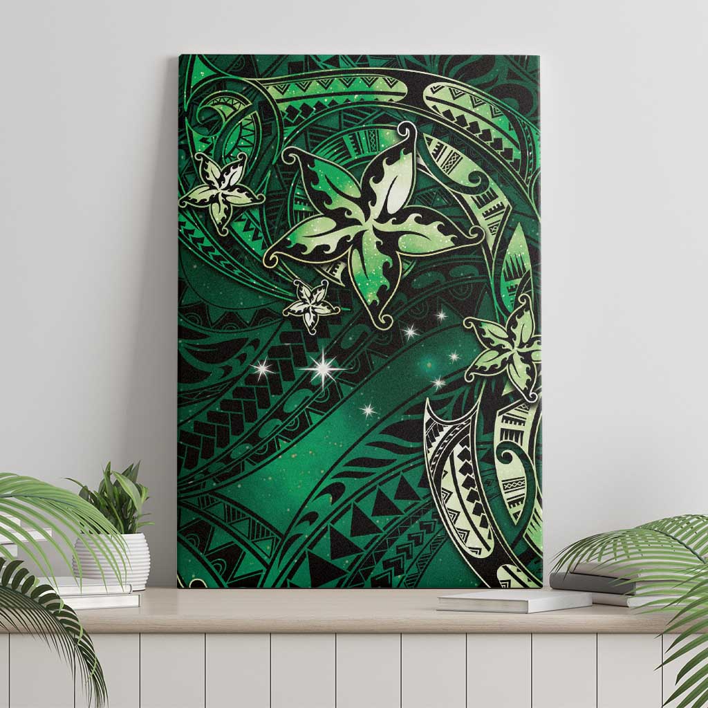 Hawaii Makahiki Season Canvas Wall Art Floral Tribal Tattoo Green Galaxy LT05 - Polynesian Pride