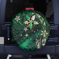 Hawaii Makahiki Season Spare Tire Cover Floral Tribal Tattoo Green Galaxy