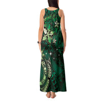 Hawaii Makahiki Season Tank Maxi Dress Floral Tribal Tattoo Green Galaxy