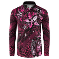 Hawaii Makahiki Season Button Sweatshirt Floral Tribal Tattoo Pink Galaxy
