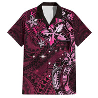 Hawaii Makahiki Season Family Matching Summer Maxi Dress and Hawaiian Shirt Floral Tribal Tattoo Pink Galaxy