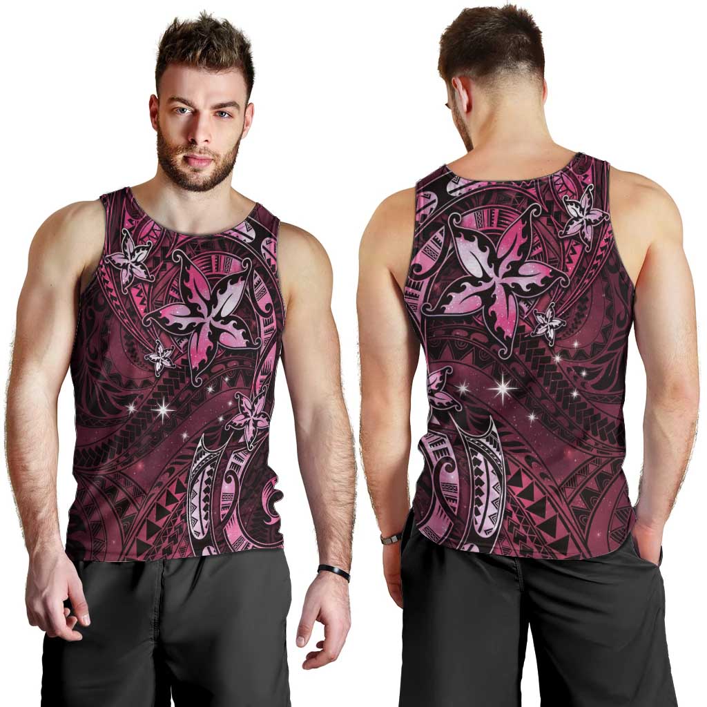 Hawaii Makahiki Season Men Tank Top Floral Tribal Tattoo Pink Galaxy