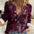Hawaii Makahiki Season Women Casual Shirt Floral Tribal Tattoo Pink Galaxy