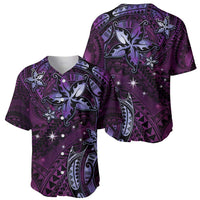 Hawaii Makahiki Season Baseball Jersey Floral Tribal Tattoo Purple Galaxy LT05 - Polynesian Pride