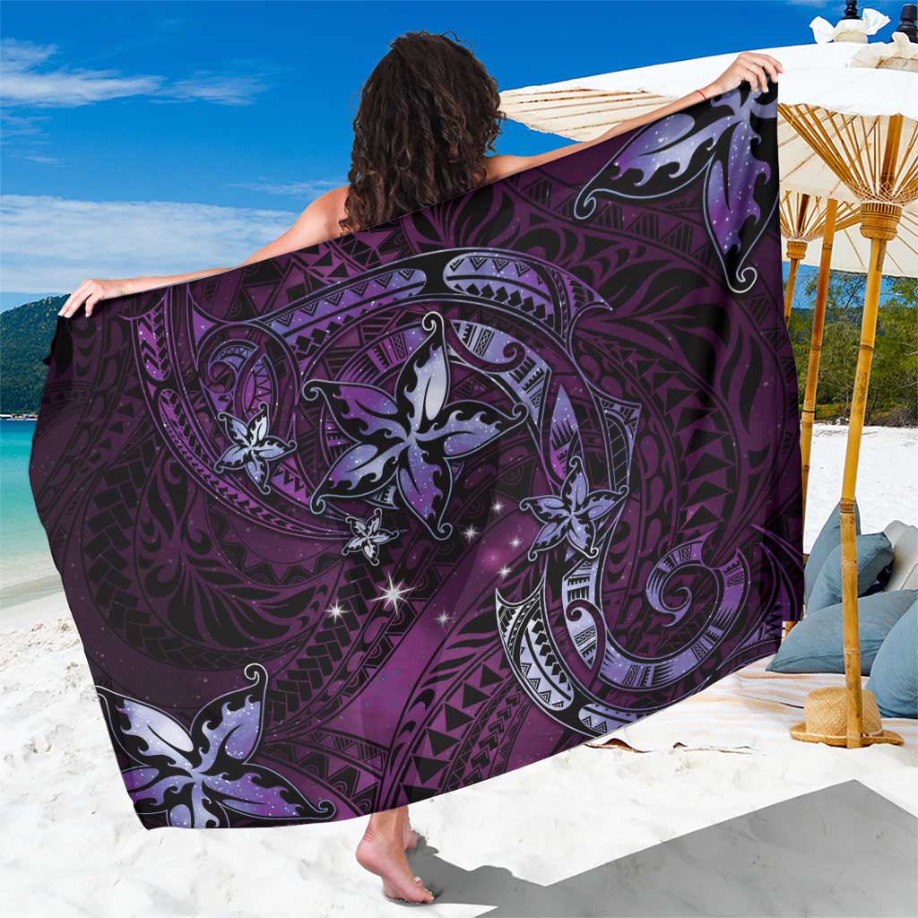 Hawaii Makahiki Season Sarong Floral Tribal Tattoo Purple Galaxy