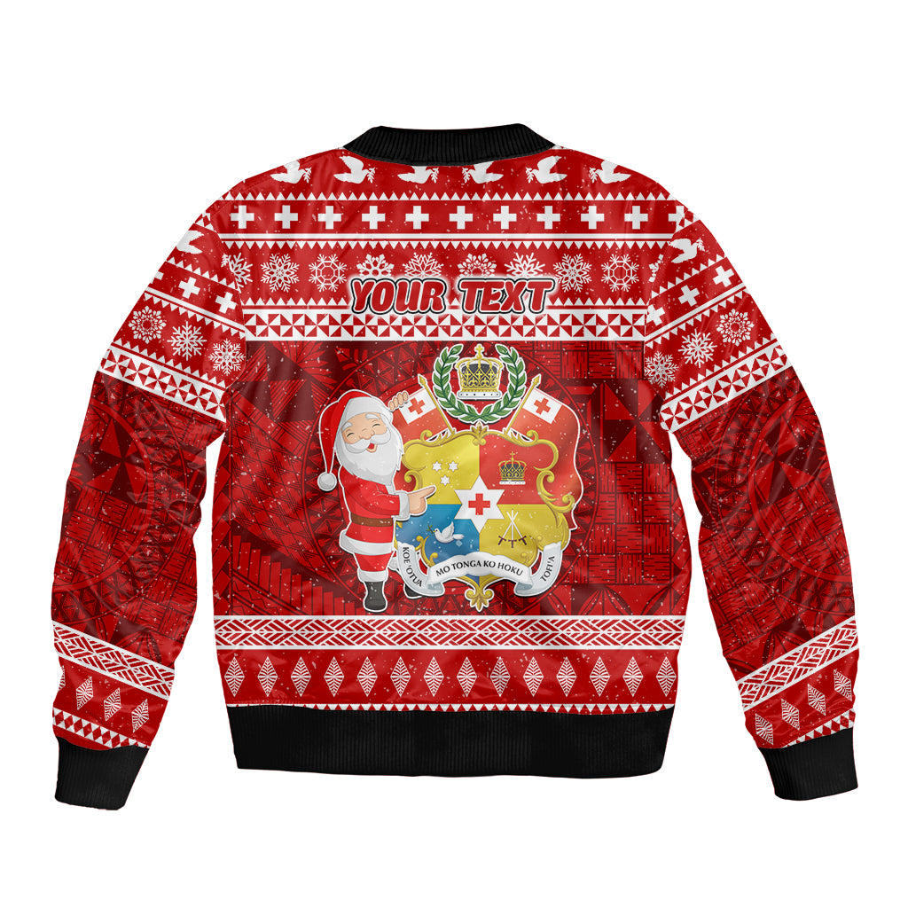 Personalized Tonga Christmas Bomber Jacket Kilisimasi Fiefia Santas Coat Of Arms LT05 - Polynesian Pride