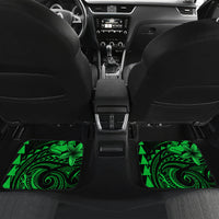 Hawaii Hauoli Makahiki Hou Car Mats Lono Hawaiian God Kakau Polynesian Tribal Green LT05 - Polynesian Pride