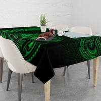 Hawaii Hauoli Makahiki Hou Tablecloth Lono Hawaiian God Kakau Polynesian Tribal Green LT05 - Polynesian Pride