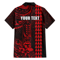 Personalized Hawaii Hauoli Makahiki Hou Family Matching Long Sleeve Bodycon Dress and Hawaiian Shirt Lono Hawaiian God Kakau Polynesian Tribal Red LT05 - Polynesian Pride