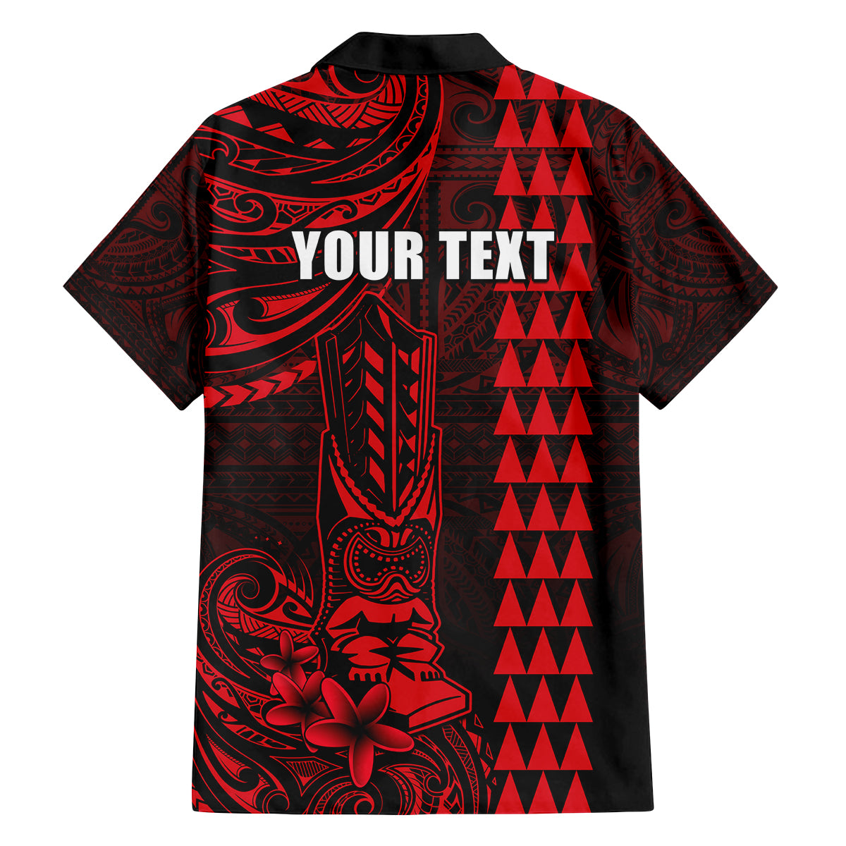 Personalized Hawaii Hauoli Makahiki Hou Family Matching Puletasi Dress and Hawaiian Shirt Lono Hawaiian God Kakau Polynesian Tribal Red LT05 - Polynesian Pride