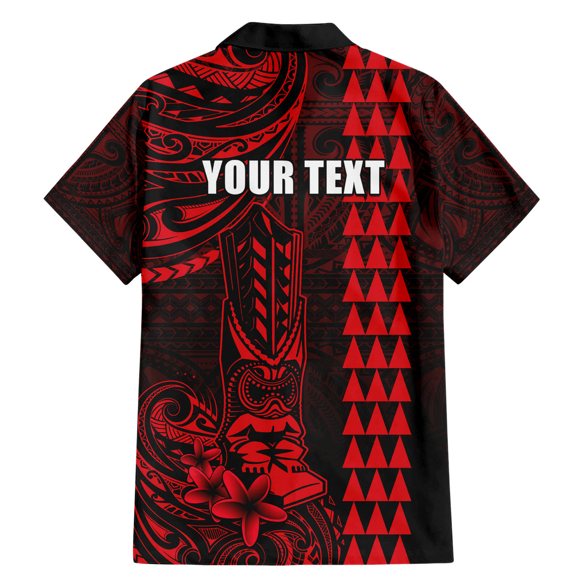 Personalized Hawaii Hauoli Makahiki Hou Family Matching Short Sleeve Bodycon Dress and Hawaiian Shirt Lono Hawaiian God Kakau Polynesian Tribal Red LT05 - Polynesian Pride