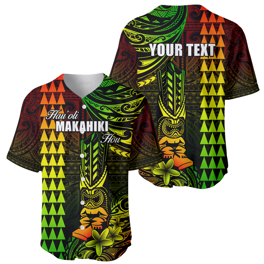 Personalized Hawaii Hauoli Makahiki Hou Baseball Jersey Lono Hawaiian God Kakau Polynesian Tribal Reggae LT05 - Polynesian Pride