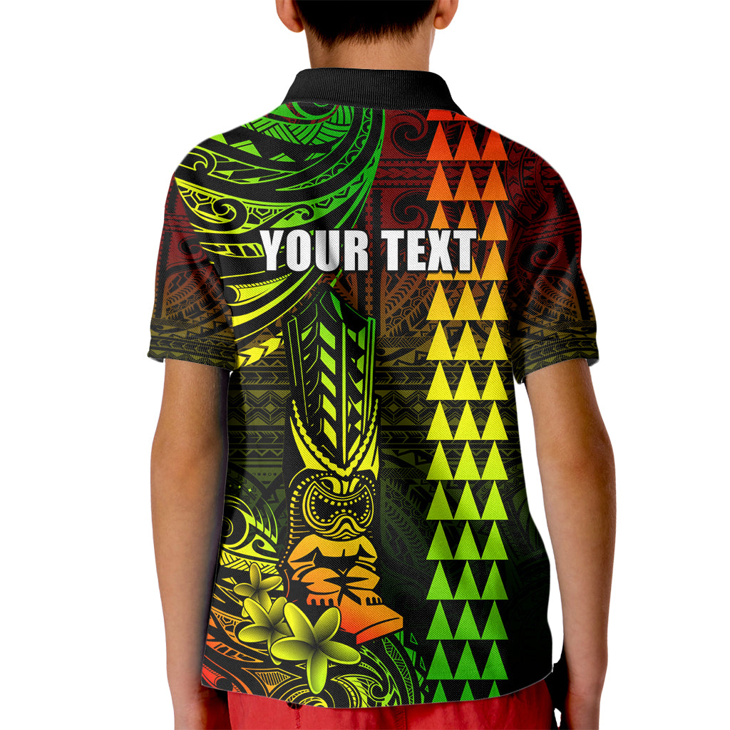 Personalized Hawaii Hauoli Makahiki Hou Kid Polo Shirt Lono Hawaiian God Kakau Polynesian Tribal Reggae LT05 - Polynesian Pride