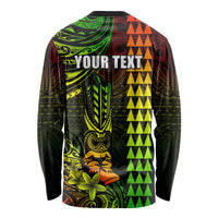 Personalized Hawaii Hauoli Makahiki Hou Long Sleeve Shirt Lono Hawaiian God Kakau Polynesian Tribal Reggae LT05 - Polynesian Pride